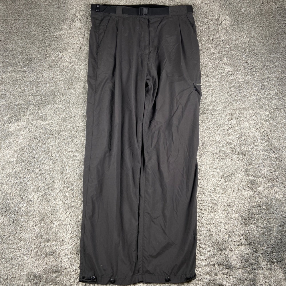 ExOfficio Hiking Pants Womens M Black Belted Nylon Gorpcore Outdoor Utility Trek